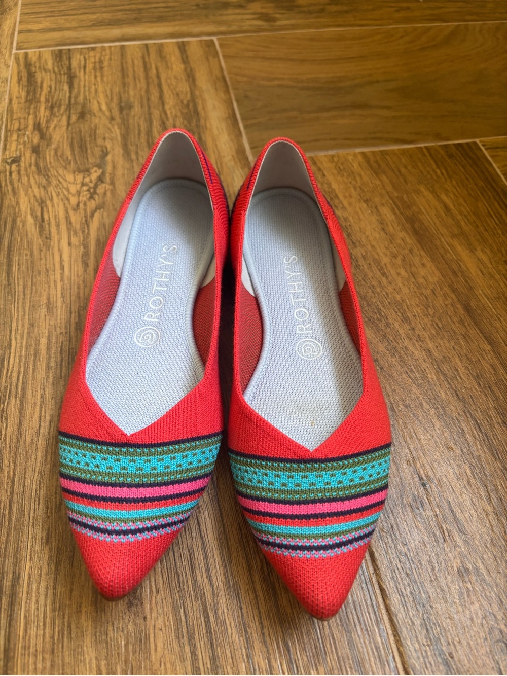 ROTHY’S The Merino Wool Pointy Toe Blaze Ribbon Stripe Size 9 Retired - Picture 4 of 8